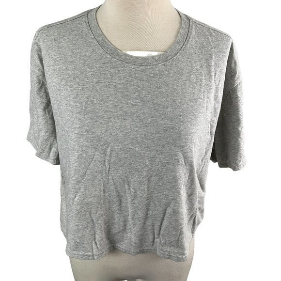 NWOT OPEN EDIT Boxy Crop T-Shirt‎ in Grey Light Heather (S) - Picture 2 of 10